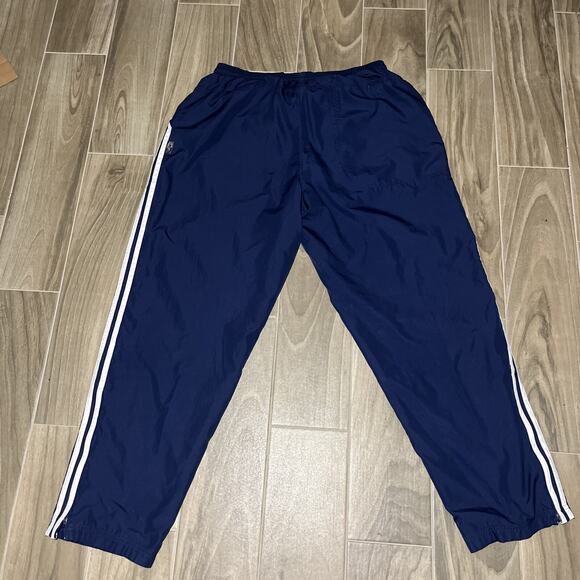 Vintage Adidas Mens Windbreaker Pants Size XL Navy Blue Mesh Lined Ankle Zip - Picture 11 of 14